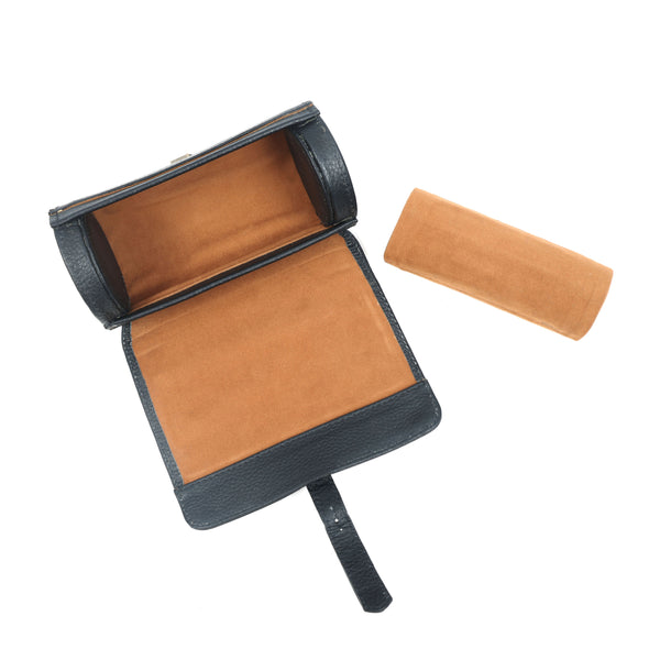 Load image into Gallery viewer, Black Buffalo Leather Watch Roll