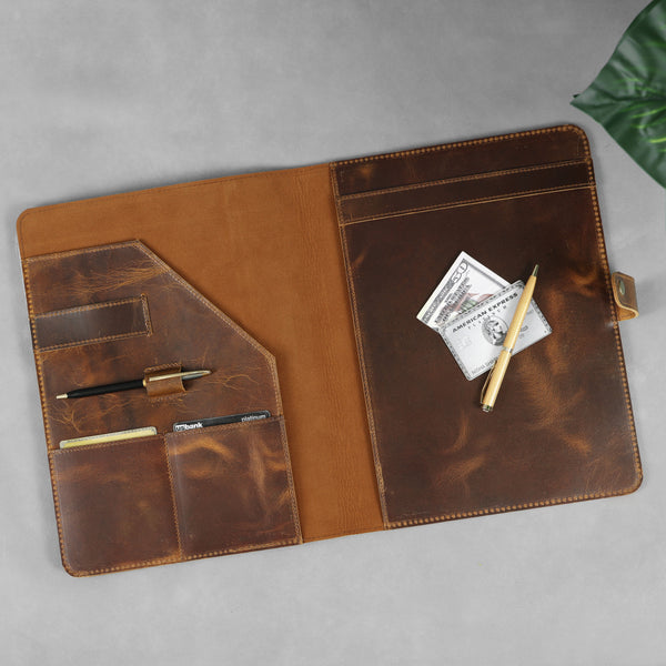 Load image into Gallery viewer, Buffalo Leather Snap Portfolio Padfolio