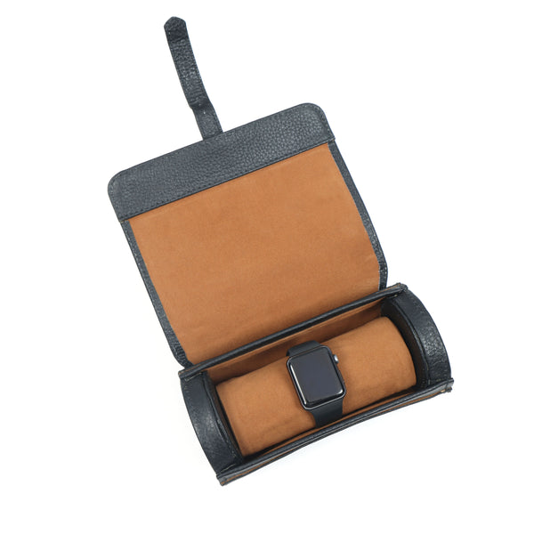 Load image into Gallery viewer, Black Buffalo Leather Watch Roll