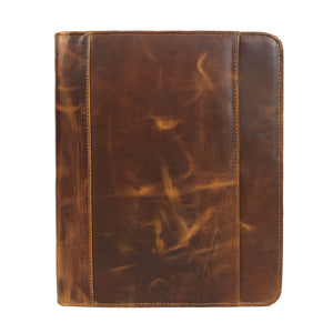 Buffalo Leather Zippered Padfolio