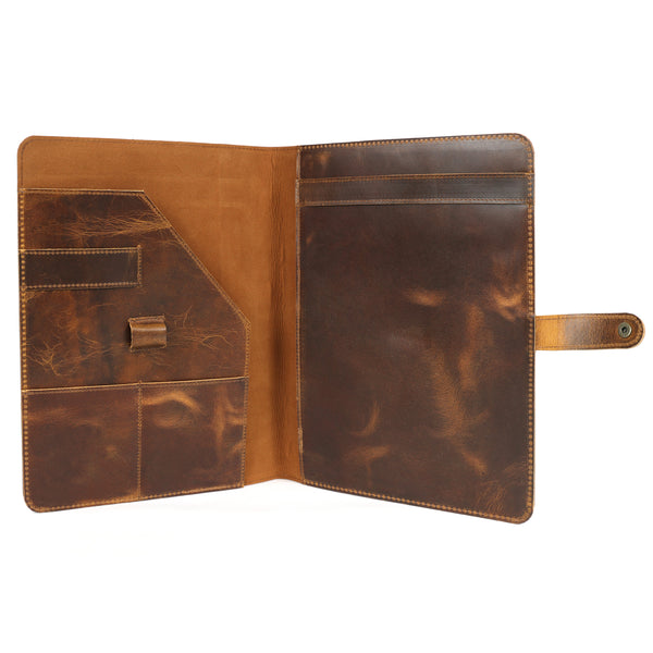 Load image into Gallery viewer, Buffalo Leather Snap Portfolio Padfolio
