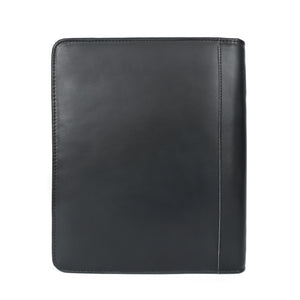 Emerson Black Leather Zippered Padfolio