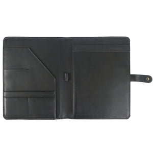 Emerson Black Leather Snap Padfolio