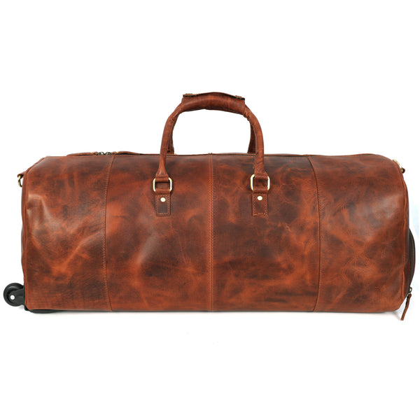 Load image into Gallery viewer, Arden Leather Duffel Bag With Wheels