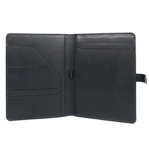Emerson Black Leather Snap Padfolio