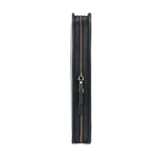Emerson Black Leather Zippered Padfolio