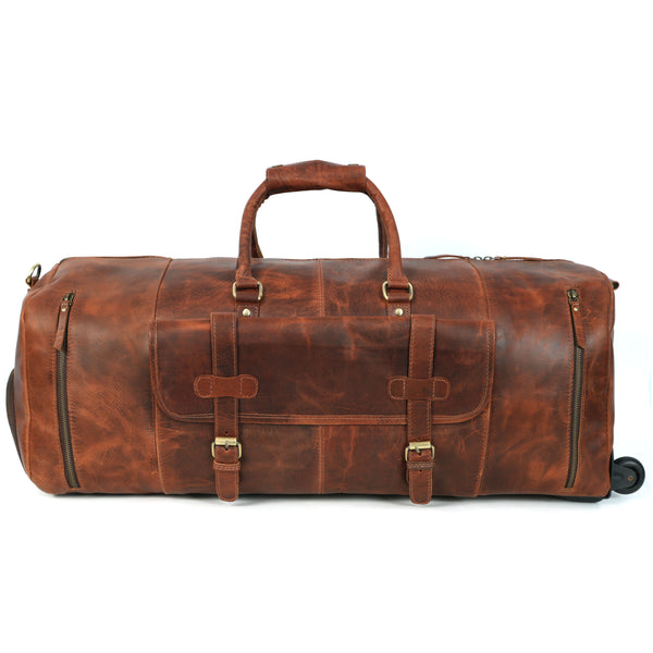 Load image into Gallery viewer, Arden Leather Duffel Bag With Wheels