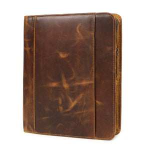 Buffalo Leather Zippered Padfolio