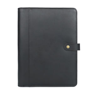 Emerson Black Leather Snap Padfolio