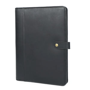Emerson Black Leather Snap Padfolio