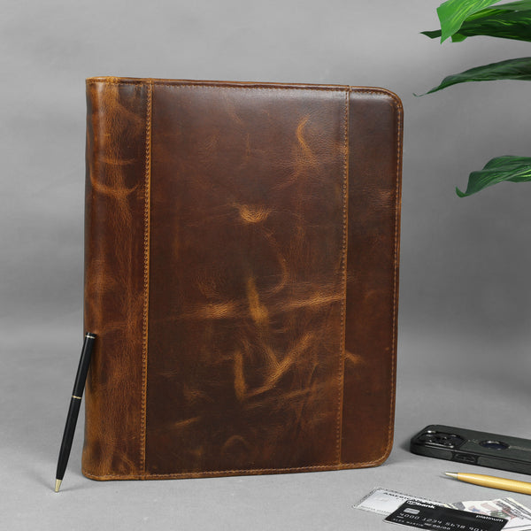 Load image into Gallery viewer, Buffalo Leather Zippered Padfolio