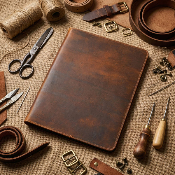 Load image into Gallery viewer, Franklin Buffalo Leather Zippered Padfolio