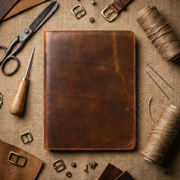 Load image into Gallery viewer, Hollis Buffalo Leather Portfolio Padfolio