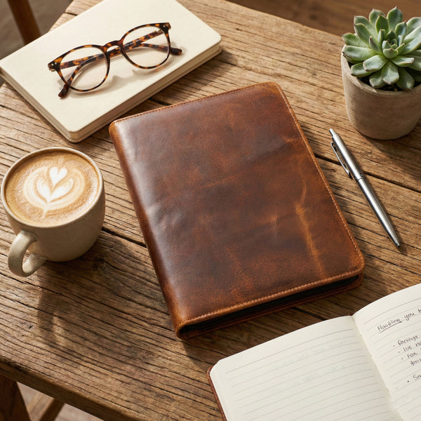 Load image into Gallery viewer, Hollis Buffalo Leather Portfolio Padfolio