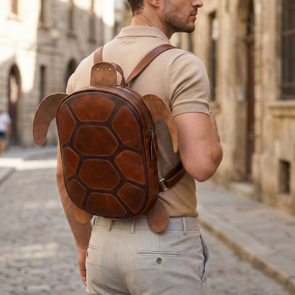 Load image into Gallery viewer, Terra Turtle Handmade Leather Backpack