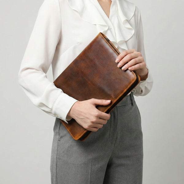 Load image into Gallery viewer, Hollis Buffalo Leather Portfolio Padfolio