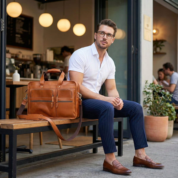 Load image into Gallery viewer, Tanner Leather Briefcase