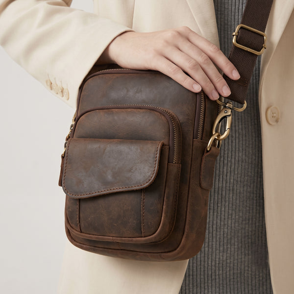 Load image into Gallery viewer, Cali Buffalo Leather Crossbody Bag