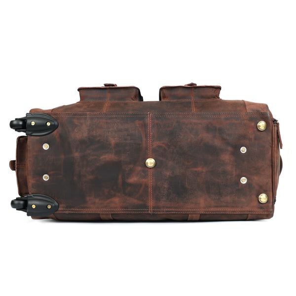 Load image into Gallery viewer, Laurel Leather Duffel Bag With Wheels