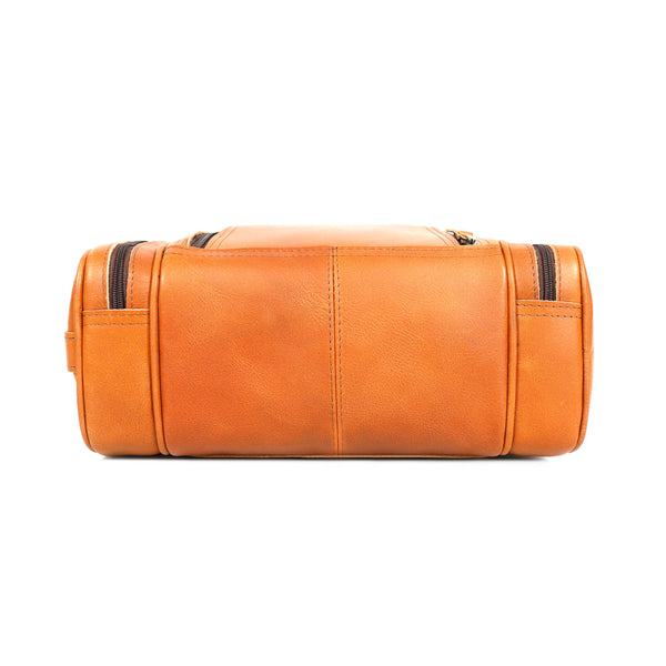 Load image into Gallery viewer, Saddle Tan Buffalo Leather Toiletry Bag