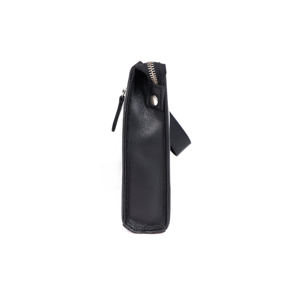 Load image into Gallery viewer, Handmade Black Leather Zipped Clutch