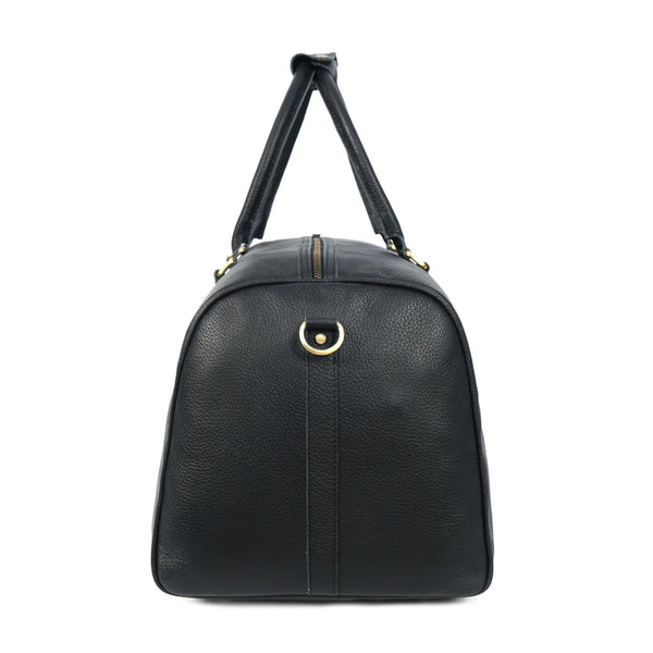 Load image into Gallery viewer, Charcoal Black Leather Duffel Bag