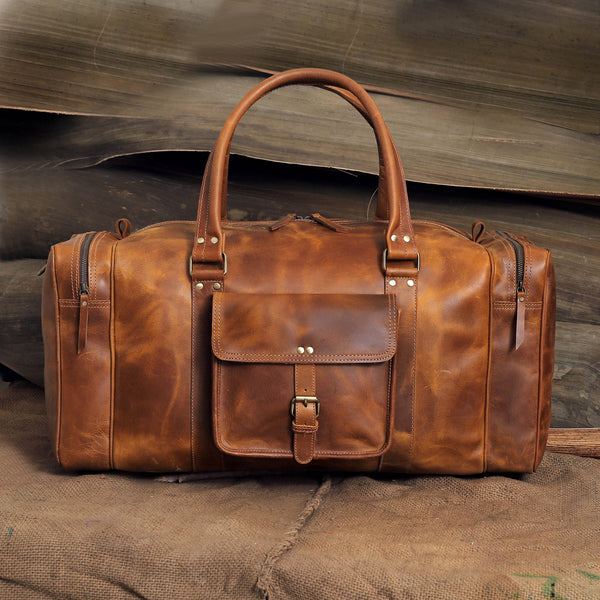 Load image into Gallery viewer, Lark Buffalo Leather Duffel Bag for Men