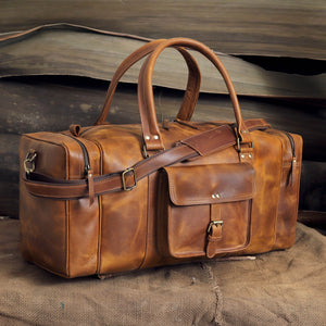 Lark Buffalo Leather Duffel Bag for Men