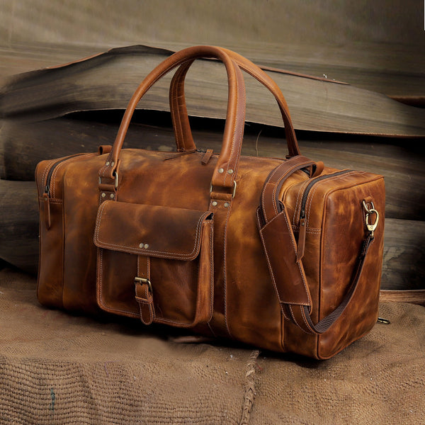 Load image into Gallery viewer, Lark Buffalo Leather Duffel Bag for Men