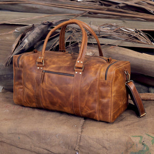 Lark Buffalo Leather Duffel Bag for Men