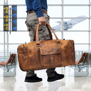 Lark Buffalo Leather Duffel Bag for Men