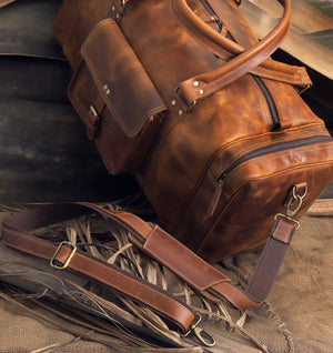 Lark Buffalo Leather Duffel Bag for Men