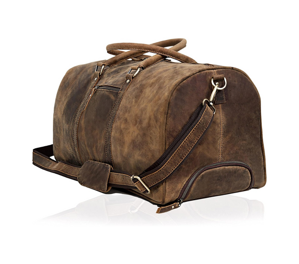 Load image into Gallery viewer, Falcon Buffalo Leather Wheeled Duffel Bag