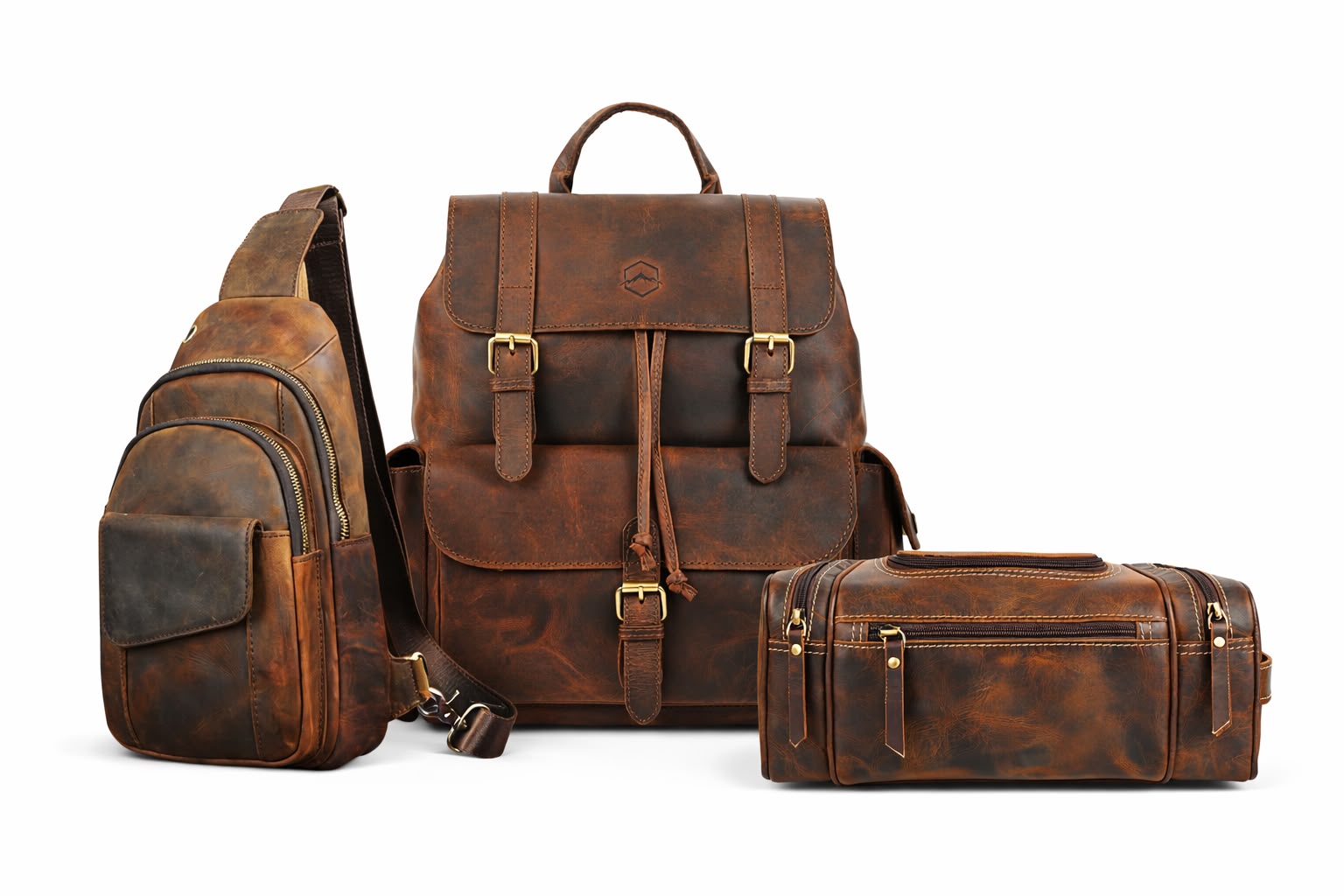 backpack voyager leather Emerson Buffalo Leather Voyager Combo Set 16" / 14"