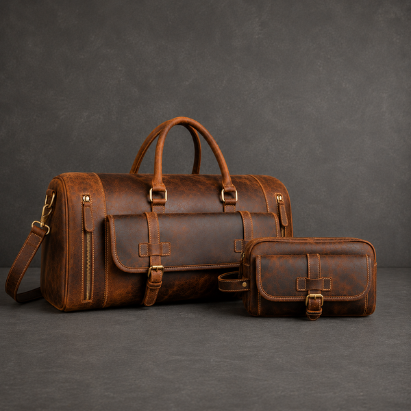 Load image into Gallery viewer, Juniper Leather Travel Duo