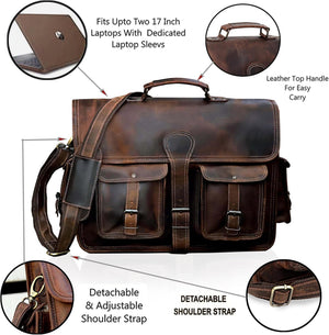 Timber Buffalo Leather Briefcase