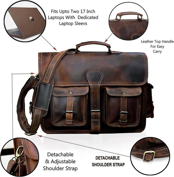 Load image into Gallery viewer, Timber Buffalo Leather Briefcase