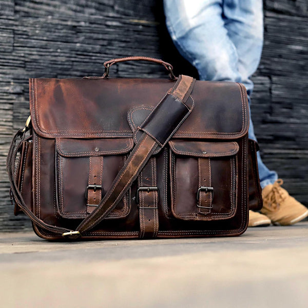 Load image into Gallery viewer, Timber Buffalo Leather Briefcase