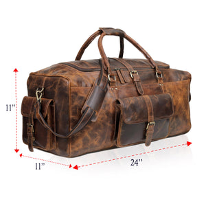 Soren Buffalo Leather Duffel Bag for Men