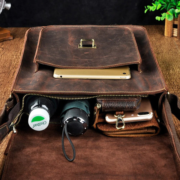 Load image into Gallery viewer, Logan Buffalo Leather Messenger Bag