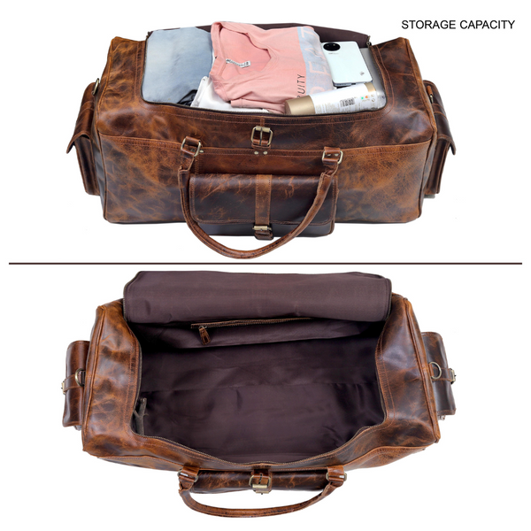 Load image into Gallery viewer, Soren Buffalo Leather Duffel Bag for Men