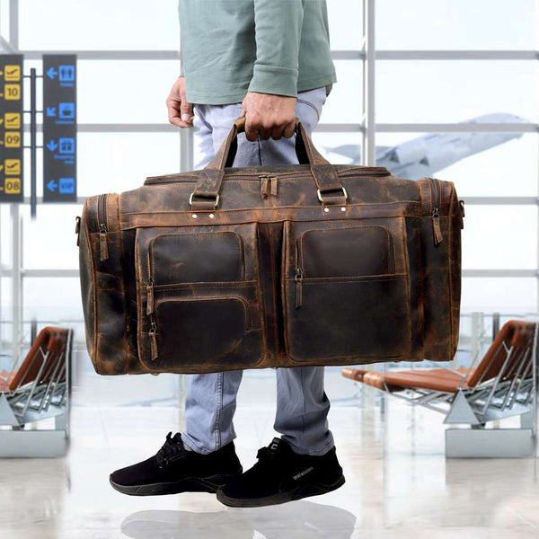 Load image into Gallery viewer, Dean Buffalo Leather Duffel Bag for Men