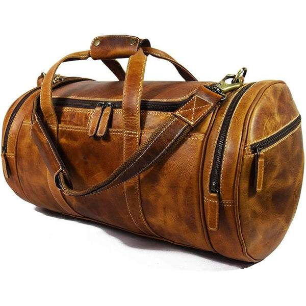 Load image into Gallery viewer, Hawthorne Barrel Leather Duffel Bag