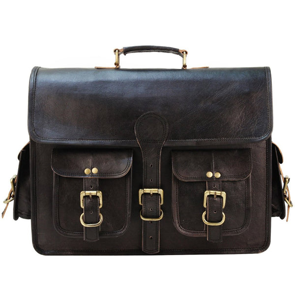 Load image into Gallery viewer, Brent Black Leather Briefcase for Men