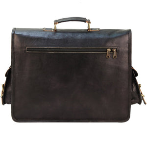 Brent Black Leather Briefcase for Men
