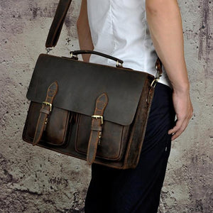 Lennox Leather Messenger Bag