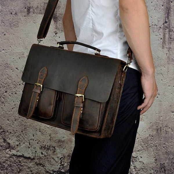Load image into Gallery viewer, Forrest Buffalo Leather Briefcase for Men