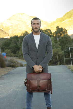 Perry Leather Messenger Bag for Men