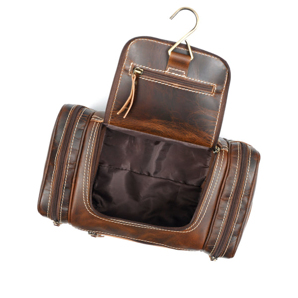 Load image into Gallery viewer, Handmade Buffalo Leather Toiletry Bag
