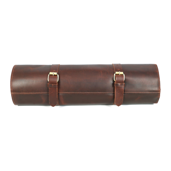 Load image into Gallery viewer, Handmade Buffalo Leather Knife Roll
